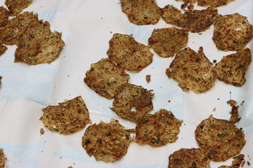 Potato Papad or aloo papad or papadum or crisp, sun drying