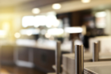 Blurred background of restaurant Interior