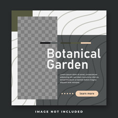 Botanical Garden sale for social media feed template. Social media template vector illustration. Promotion banner template