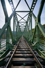 Fototapeta na wymiar Railway bridge in Douro region in Ferradosa, Portugal