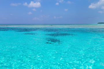 Indian ocean with coral reefs