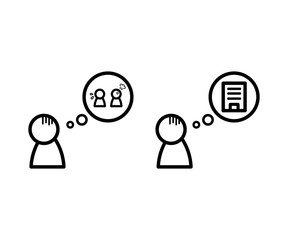 悩む会社員のイラストのセット／アイコン／鬱／五月病