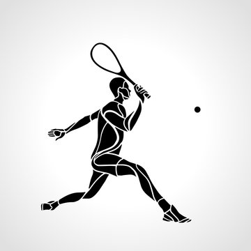 recommend clip art: Squash player creative abstract silhouette vector eps10