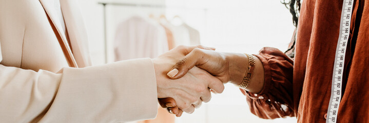 Fashion designer making a business deal