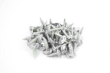 Nails isolated on a white background. Close-up.