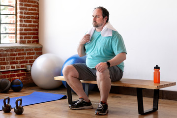 Heavy man at the gym