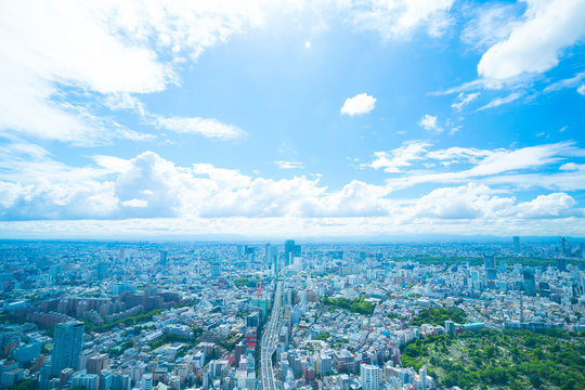 東京風景　2019年　初夏　渋谷を中心としたワイドな町並みを望む