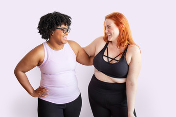 Happy women at the gym