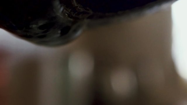 Macro View Of Water Drops From A Defective Faucet - closeup slowmo shot