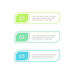 Three steps infographic elements, colorful timeline, subscription plans. Three options design template for web, presentations. Vector illustration. ESP 10.
