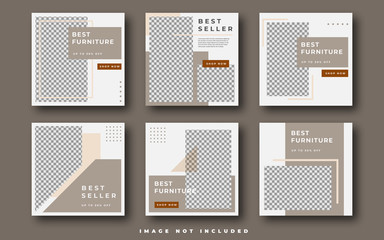 Fashion sale for social media feed template. Social media template vector illustration. Promotion banner template