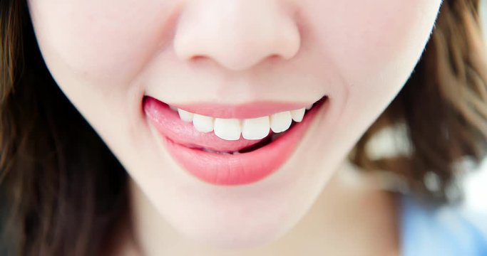 close up of moman mouth