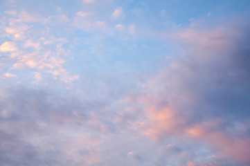 Beautiful sky with clouds at sunset. Beautiful natural background