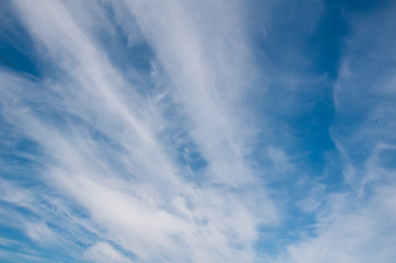 White clouds on a blue sky. Beautiful natural background