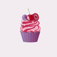Happy birthday.Sweet cupcake. Sweet muffin.Yummy dessert