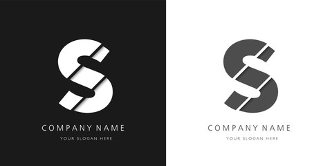 s logo modern letter broken design	 - obrazy, fototapety, plakaty