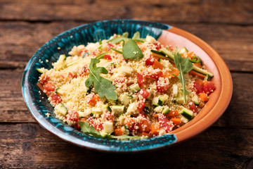 Kuskus with Vegetable in a bowl
