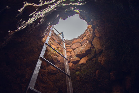 stairs through the pit