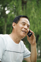 Senior man talking on the phone
