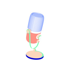 microphone. Radio show or audio podcast concept. Vintage microphone vector illustration