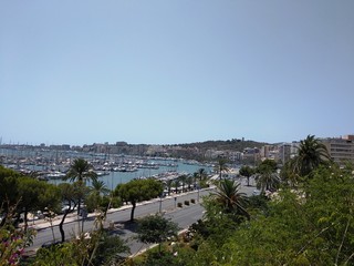 Fototapeta na wymiar View of the city of Palma de Mallorca from the river