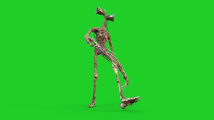 Siren Head Green Screen Walkcycle Loop 3D Rendering Animation Horror 4K