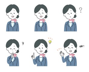 女性　表情パターン セット