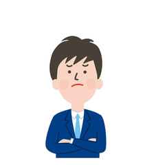 腑に落ちないネクタイ男子の上半身