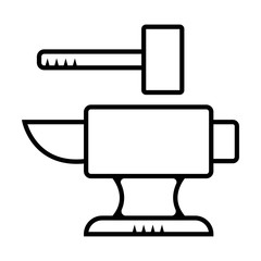 Handmade Label Badge with Anvil and Hummer