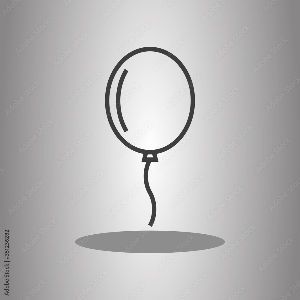Poster balloon simple icon vector with shadow. flat desing