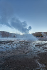Tatio Geysers early morning at San Pedro de Atacama, Antofagasta 