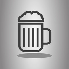 Beer simple icon vector with shadow. Flat desing