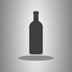 Bottle simple icon vector with shadow. Flat desing
