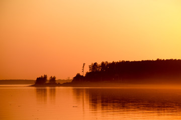 Sunset over the shore