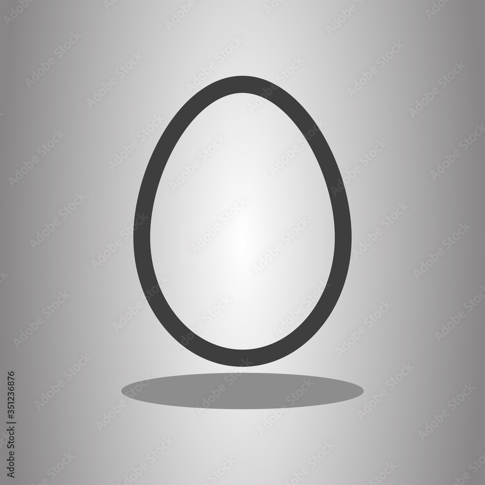Poster egg simple icon vector with shadow. flat desing