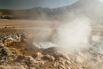 Tatio Geysers early morning at San Pedro de Atacama, Antofagasta 