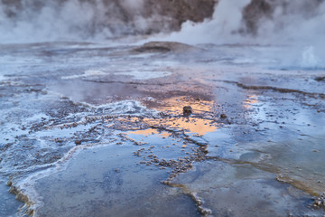 Tatio Geysers early morning at San Pedro de Atacama, Antofagasta 