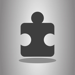 Puzzle simple icon vector with shadow. Flat desing