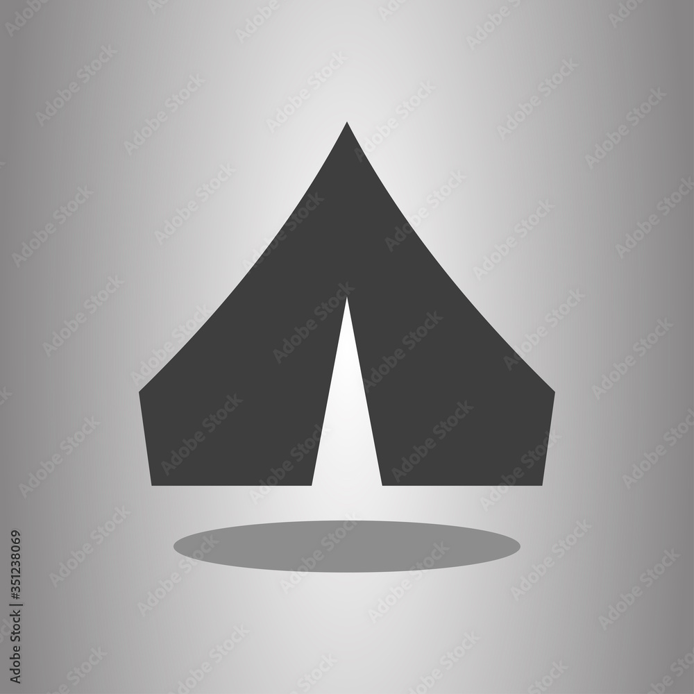 Poster tent simple icon vector with shadow. flat desing
