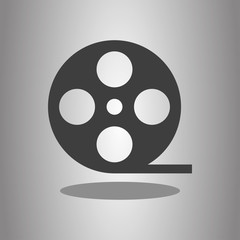 Video, film simple icon with shadow. Flat desing
