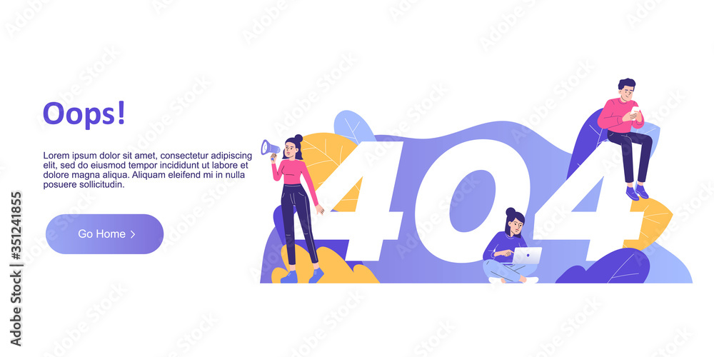 Aufkleber 404 page not found error concept. website under construction. link to a non-existent page. landing p
