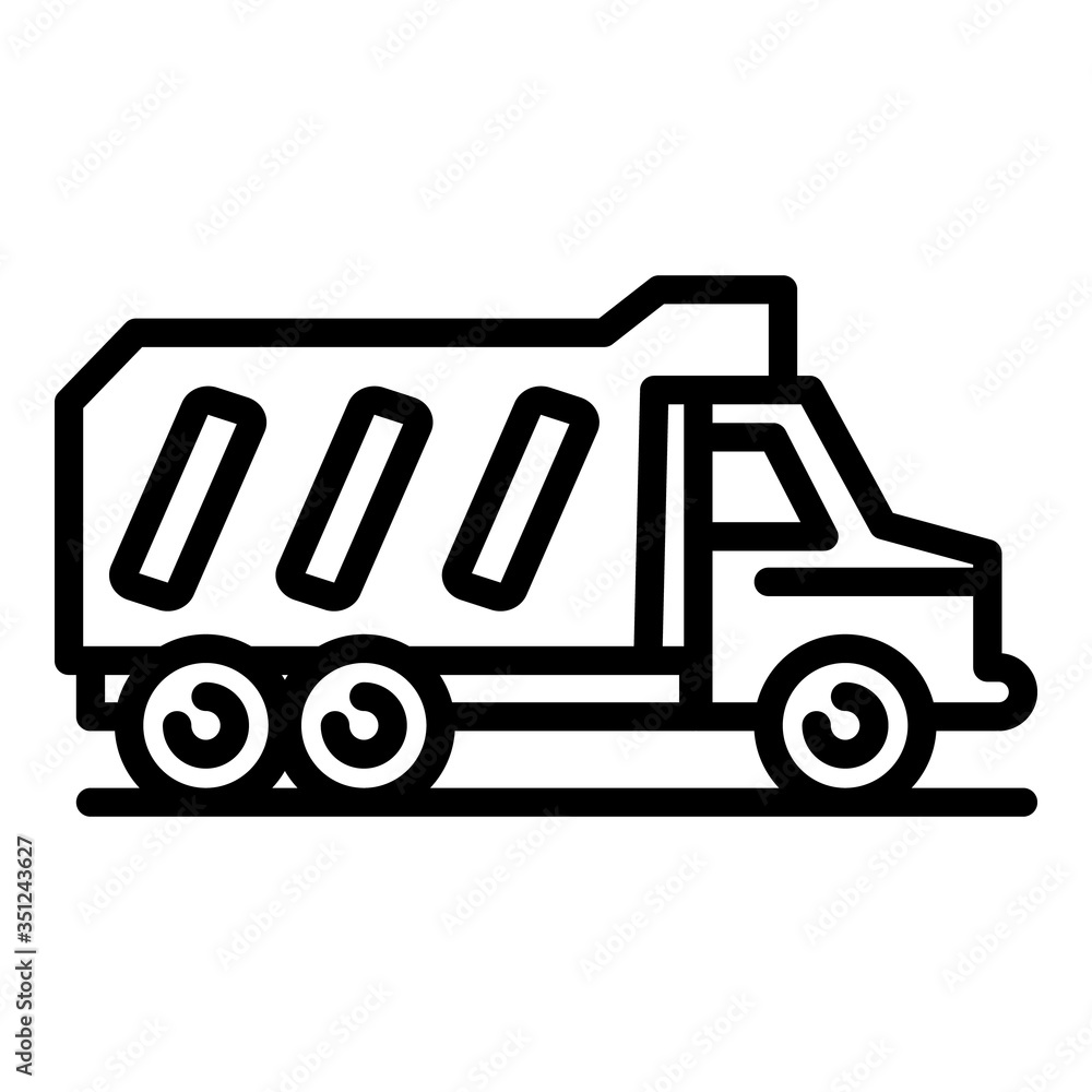 Aufkleber tipper auto icon. outline tipper auto vector icon for web design isolated on white background