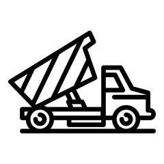 Naklejka premium Construction tipper icon. Outline construction tipper vector icon for web design isolated on white background