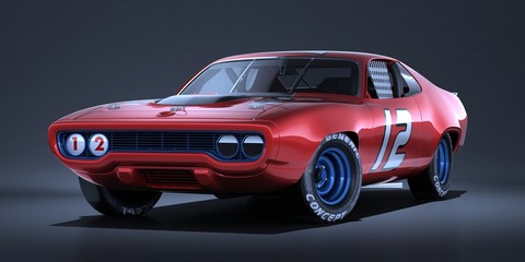 Obraz na płótnie Canvas 3D rendering of a brand-less generic car in studio environment