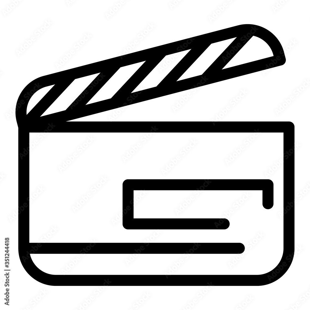 Aufkleber movie clapper icon. outline movie clapper vector icon for web design isolated on white background