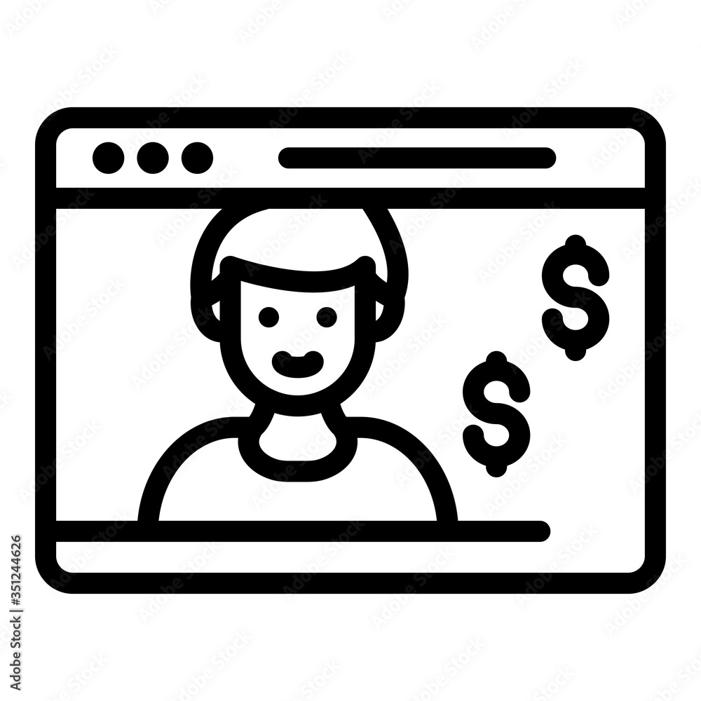 Poster web money estimation icon. outline web money estimation vector icon for web design isolated on white