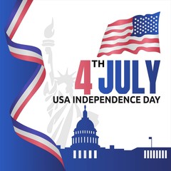 Fototapeta na wymiar USA Independence Day Vector Illustration 