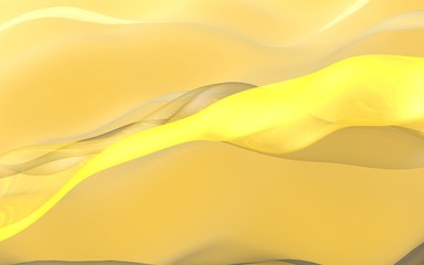 Fototapeta na wymiar Abstract gold background. Beautiful backdrop with yellow waves. 3d illustration.