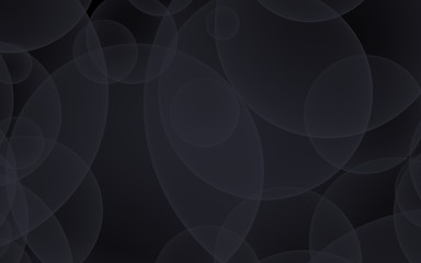 Abstract black background. Backdrop with dark transparent bubbles. 3D illustration