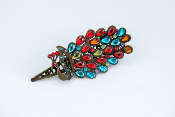 hair ornament with multi-colored stones